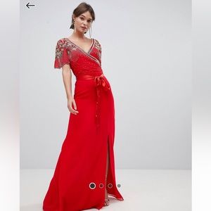 Virgos Lounge Julisa Wrap Maxi Dress With Embellishment